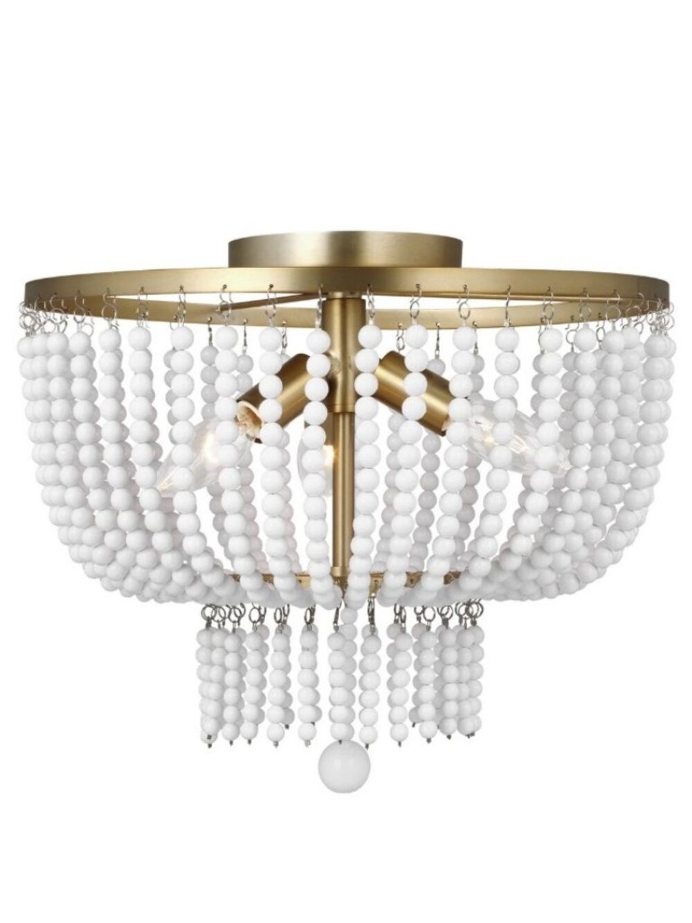 Jackie 3 Light Semi Flush Mount Light Fixture Aerin - Satin Brass